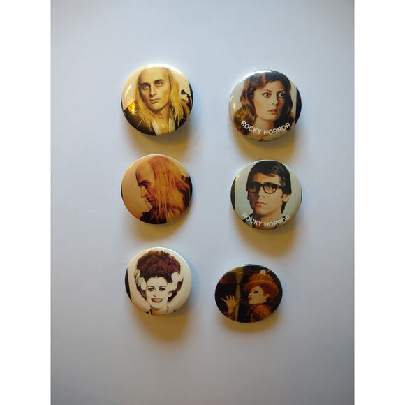 Rocky Horror Picture Show Set Of 6 Licensed Buttons Badges Pins 1983 Halloween - Picture 3 of 3